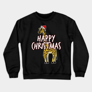 Christmas Giraffe Santa Hat Safari Animal Xmas 2021 Crewneck Sweatshirt